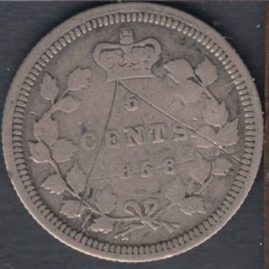 1858 - Small Date - Good - Scratch - Canada 5 Cents