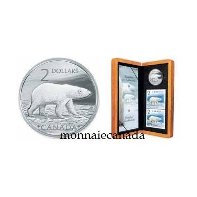 2004 - $2 The Proud Polar Bear Stamp and Coin Limited-Edition