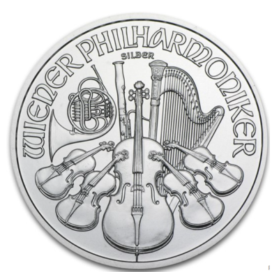 2014 Austrian Philharmonic 1 oz .999 Fine Silver Coin *** COIN MAYBE TONED ***