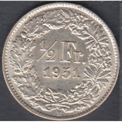 1951 B - 1/2 Franc - Switzerland