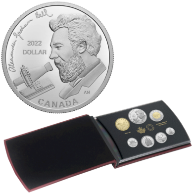 2022 - Ensemble preuve numismatique avec Dollar en Argent dition Spciale  Alexander Graham Bell : Inventeur d'exception