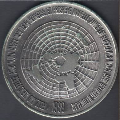 Serge Huard - 1989 - Happy New Year - Silver Plated - 50 pcs - Trade Dollar