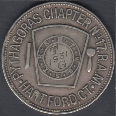 Freemasonry One Penny - Pythagoras Chapter No 17 R. A. M. Hratford, CT. Chartered October 2 1917