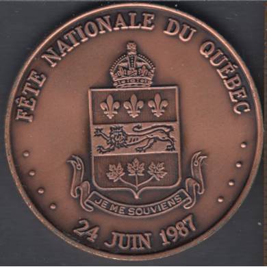 Jerome Remick - 1987 - Fte Nationale du Qubec - Copper - Mdaille