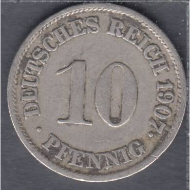 1907 J - 10 Pfennig - Allemagne