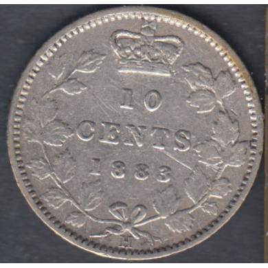 1883 H - VG - Scratch - Canada 10 Cents