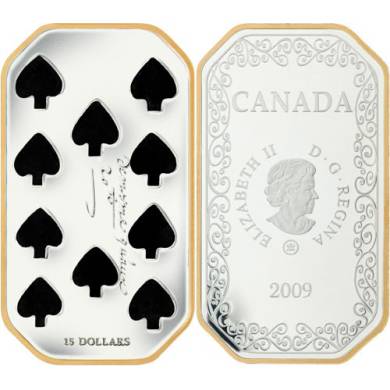 2009 - $15 Sterling Silver Coin  Ten of Spades