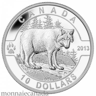 2013 - $10 1/2 oz Fine Silver Coin - The Wolf