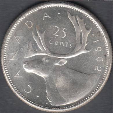1962 - B. UNC - Rotated Dies - Canada 25 Cents