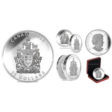 2016 - $25 - 1 oz. Fine Silver Piedfort  The Coat of Arms of Canada