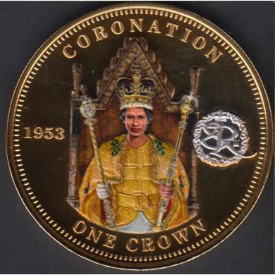 2014 - Proof - One Crown - Queen Elisabeth II - Gold Plated - CORONATION - Tristan da Cunha