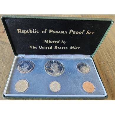 1973 - Proof Set 8 Pcs with 1 Balboa in Silver - Panama