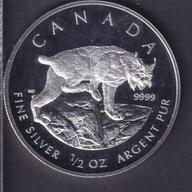 2005 $4 - Lynx- 1/2 oz argent pure