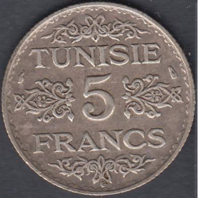 1936 (AH 1355) - 5 Francs - Tunisia