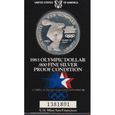 1983 S - Discus Thrower Olympic - Proof - Silver Dollar