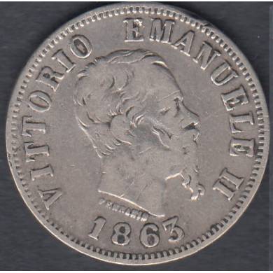 1863 NBN - 50 Centisimi - Italy