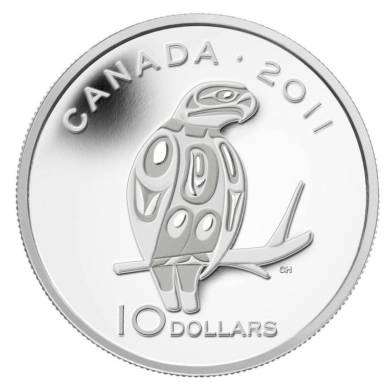 2011 - $10 - Fine Silver Coin - Peregrine Falcon
