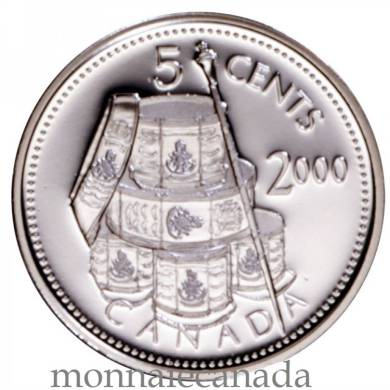 2000 - 5 Cents - Proof Sterling Silver - Voltigeurs de Quebec