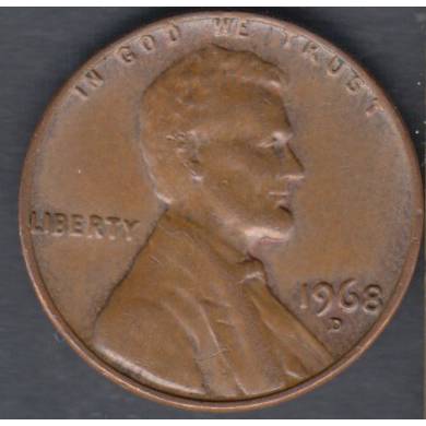 1968 D - AU - UNC - Lincoln Small Cent