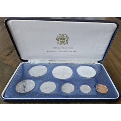 1974 - Proof Set 7 Pcs with $5 & $10 in Silver - Jamaica
