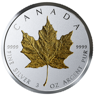 2019 - $50 - 3 oz. Pure Silver Coin - 40th Anniversary of the Gold Maple Leaf