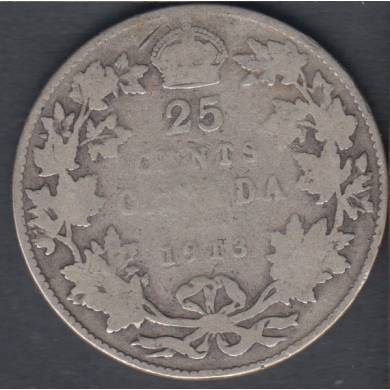 1913 - G/VG - Canada 25 Cents