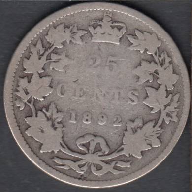 1892 - Good - Canada 25 Cents