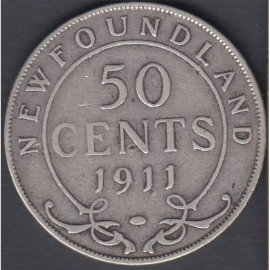 1911 - VG - 50 Cents - Terre Neuve