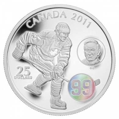 2011 - $25 - Fine Silver Hologram Coin - Wayne & Walter Gretzky