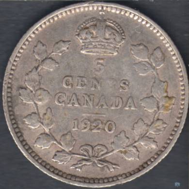 1920 - VG/F - Canada 5 Cents