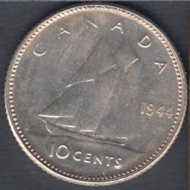1944 - AU/UNC - Rotated Dies - Canada 10 Cents