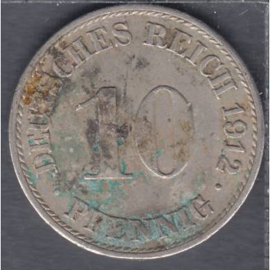 1912 A - 10 Pfennig - Stained - Germany