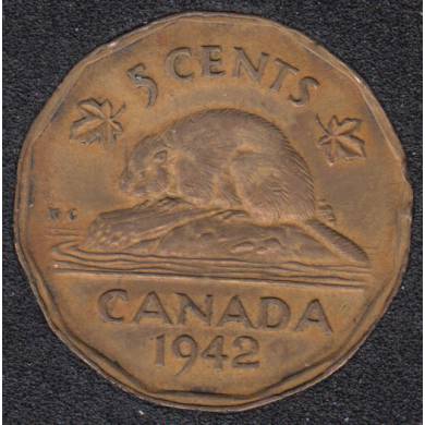 1942 - Tombac - Canada 5 Cents