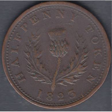 1823 - VF - George IV Half Penny Token - Province of Nova Scotia - NS-1A3