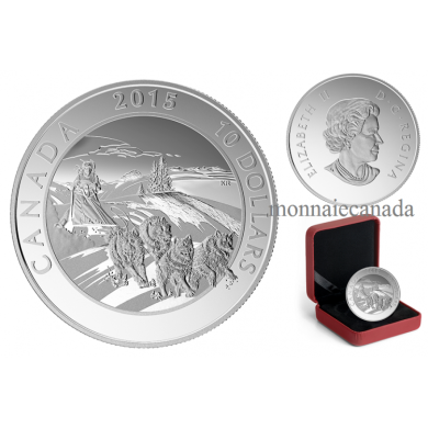 2015 - $10 - 1/2 oz. Fine Silver Coin  Adventure Canada: Dog Sledding