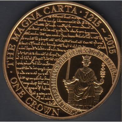 2015 - Proof - One Crown - Queen Elisabeth II - Golkd Plated - The Magna Carta 1215 - 2015 - Tristan da Cunha