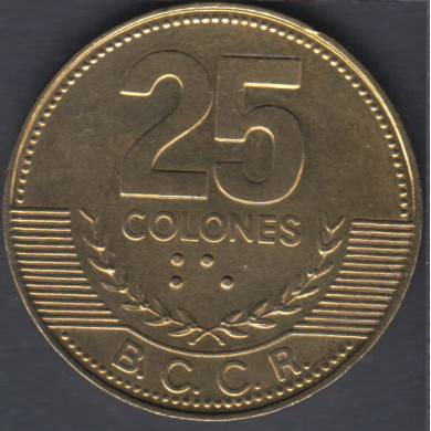 2005 - 25 Colones - AU/UNC - Costa Rica
