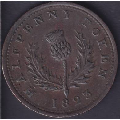 N.S. 1823 - F/VF - Half Penny Token - NS-1A3
