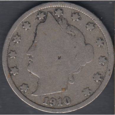 1910 - Good - Liberty Head - 5 Cents
