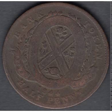 1844 - VG - Half Penny - Token Bank of Montreal - Province of Canada - PC-1B6
