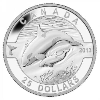 2013 - $25 - 1 oz. Fine Silver Coin - Orca