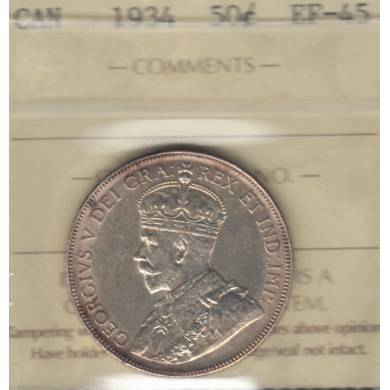 1934 - EF-45 - ICCS - Canada 50 Cents