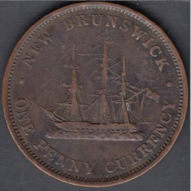 1854 - Fine - Victoria Dei Gracia Regina - New Brunswick One Penny Token - NB-2B1