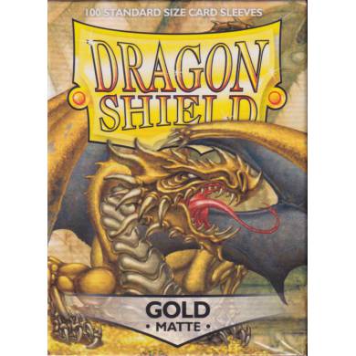 Dragon Shield - 100 Standard Size Card Sleeves Matte Gold