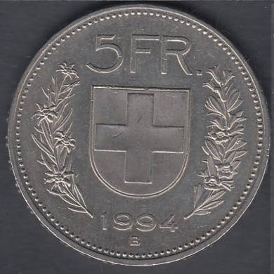 1992 B - 5 Francs - Switzerland