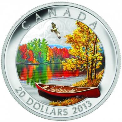 2013 - $20 - 1 oz Fine Silver Coin - Autumn Bliss