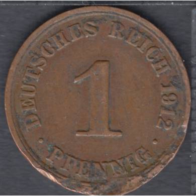 1912 A - 1 Pfennig - Damaged - Germany