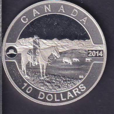 2014 - $10 - 1/2 oz. Fine Silver Coin - O Canada - The Canadian Cowboy