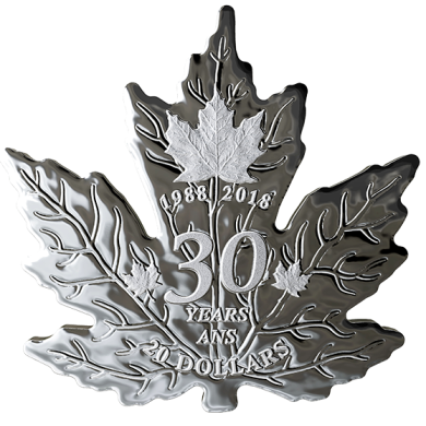 2018 - $20 - 1 oz. Pure Silver Coin - 30th Anniversary of the Silver Maple Leaf
