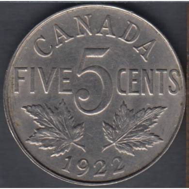 1922 - AU - Near Rim - Canada 5 Cents